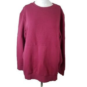 Adidas Large Sweater pullover ribbed stretch zipper longsleeved crew neck